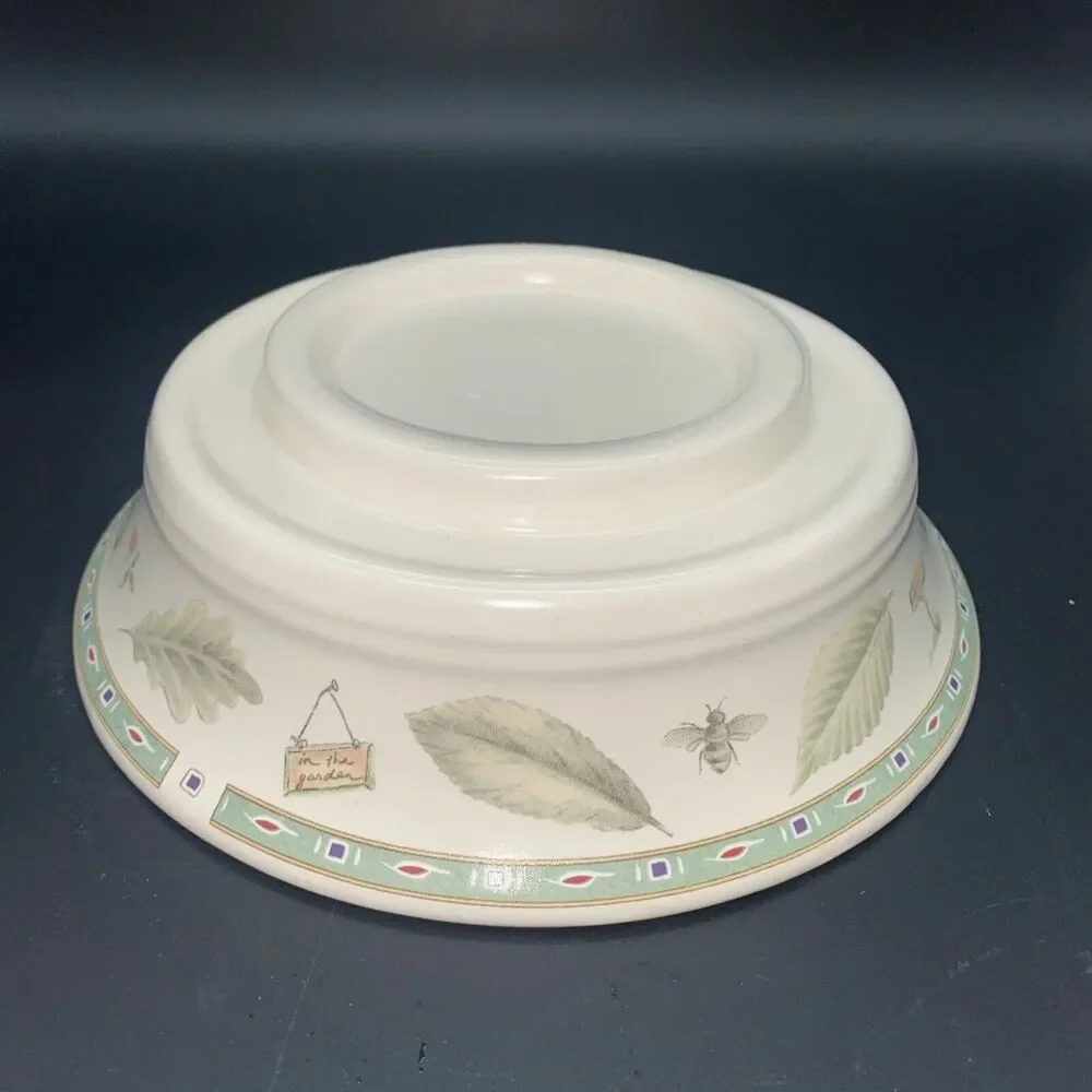 Pfaltzgraff Naturewood Hurricane Candle Bottom Piece No Glass- Replacement Piece